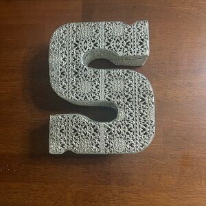 Metal Decorative Silver Letter S